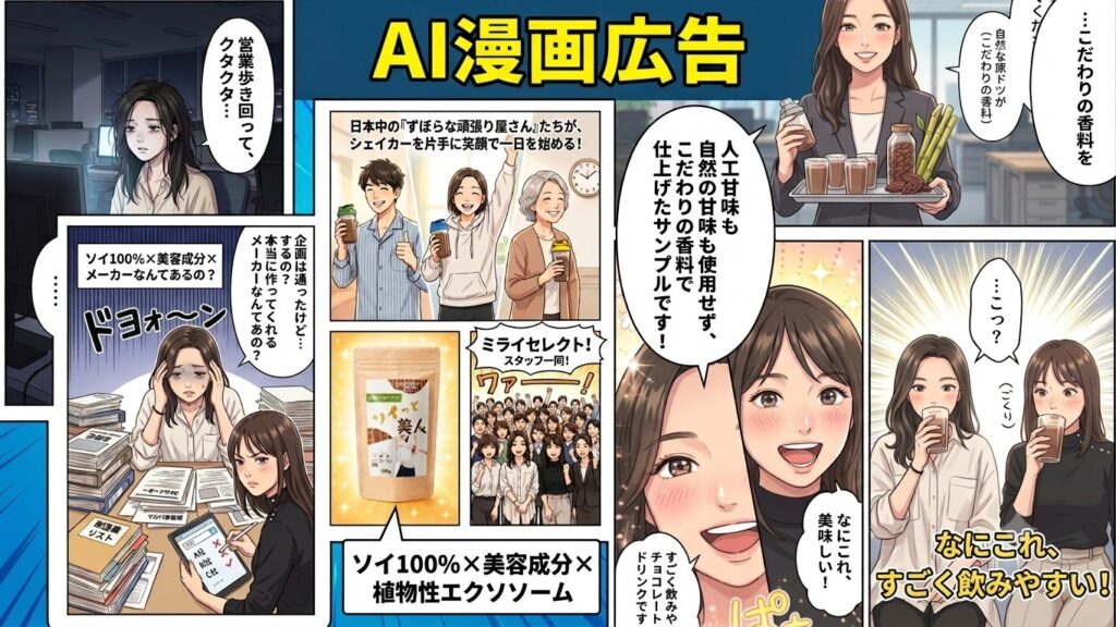 【CPA50円の実績】圧倒的な認知・遷移率を誇る「AI漫画広告・動画制作パッケージ」のご案内のサムネイル
